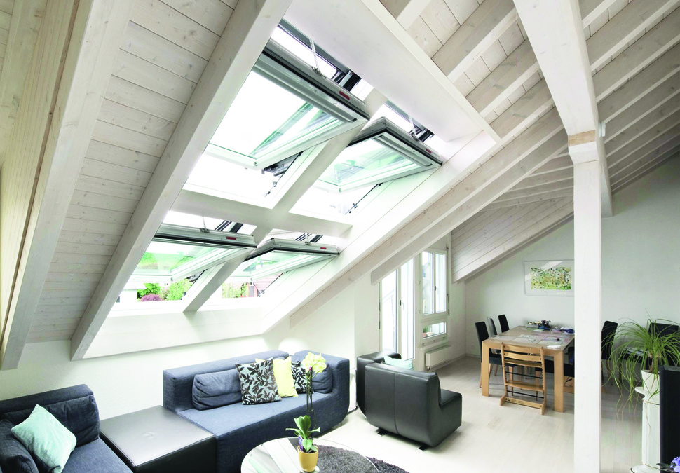 Roto Designo RotoTronic Schwingfenster R6 Kunststoff-807579M Gebäude, Dachboden, Wohnzimmer, Fenster, Couch