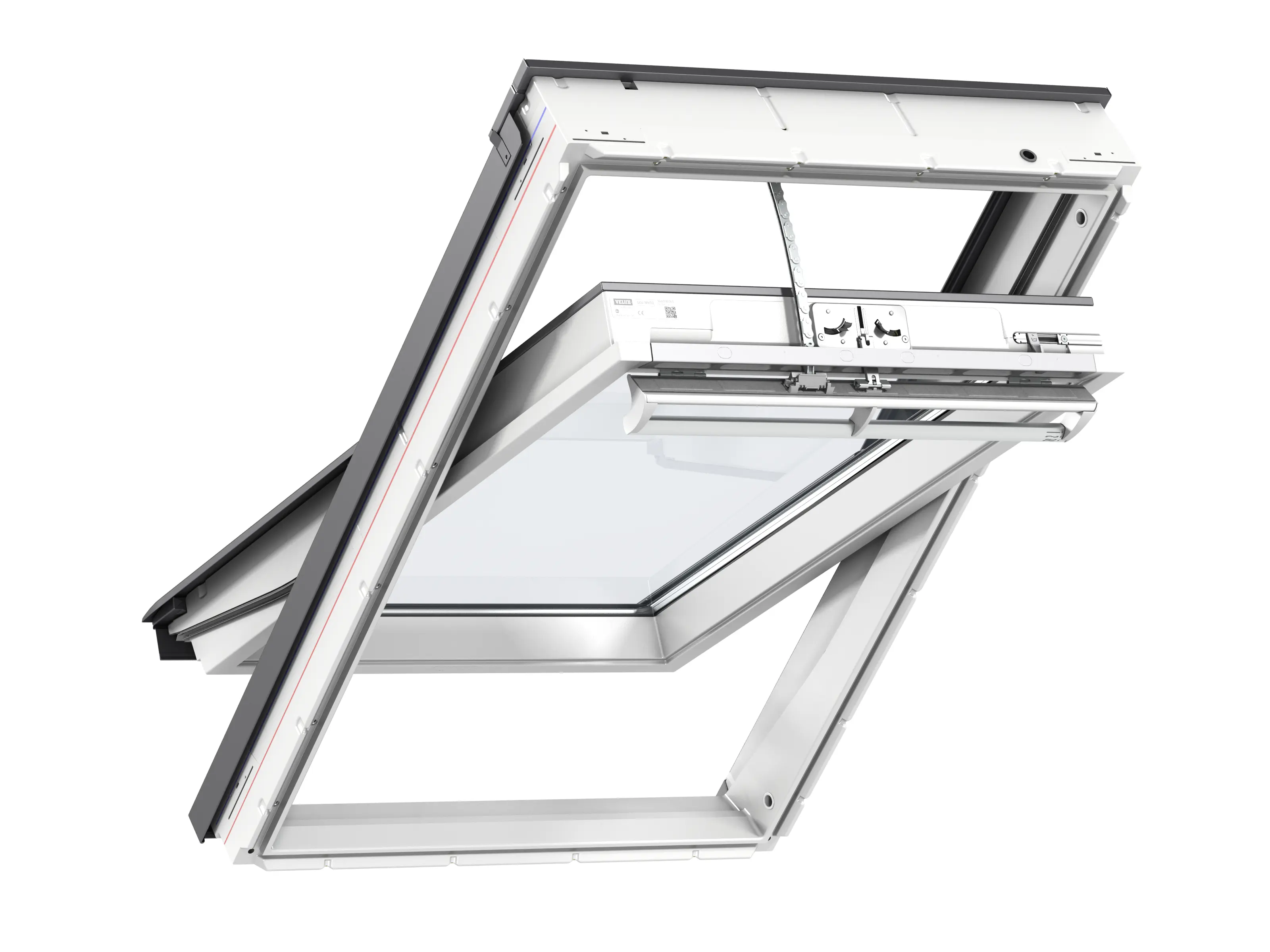 VELUX Elektro-Schwingfenster 230V weiß lackiert-GGL-Elektro-Kabel